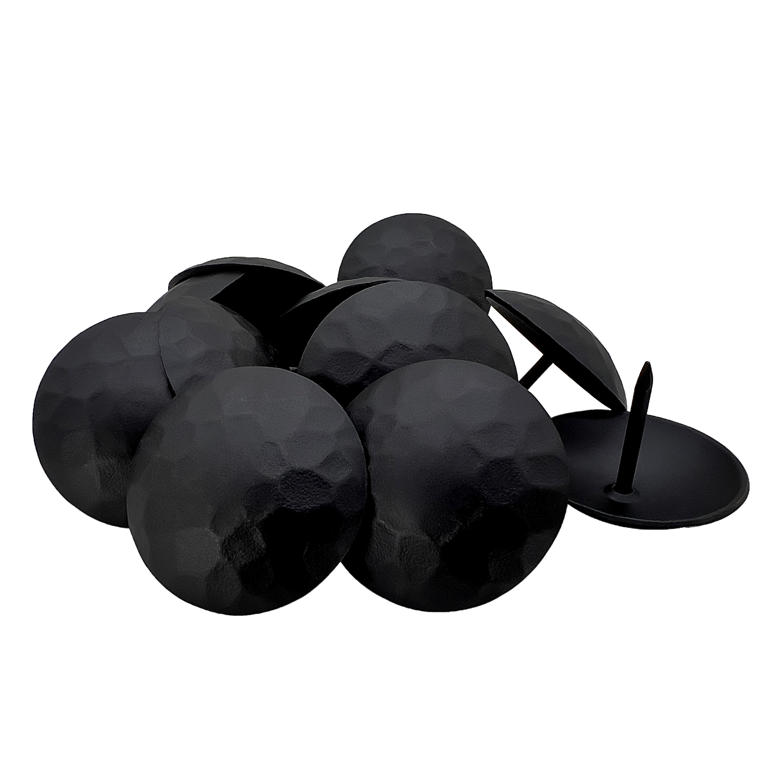 1.5” Decorative Clavo Nails Round Hammered Iron Antique Rustic Finish (Matte Black)