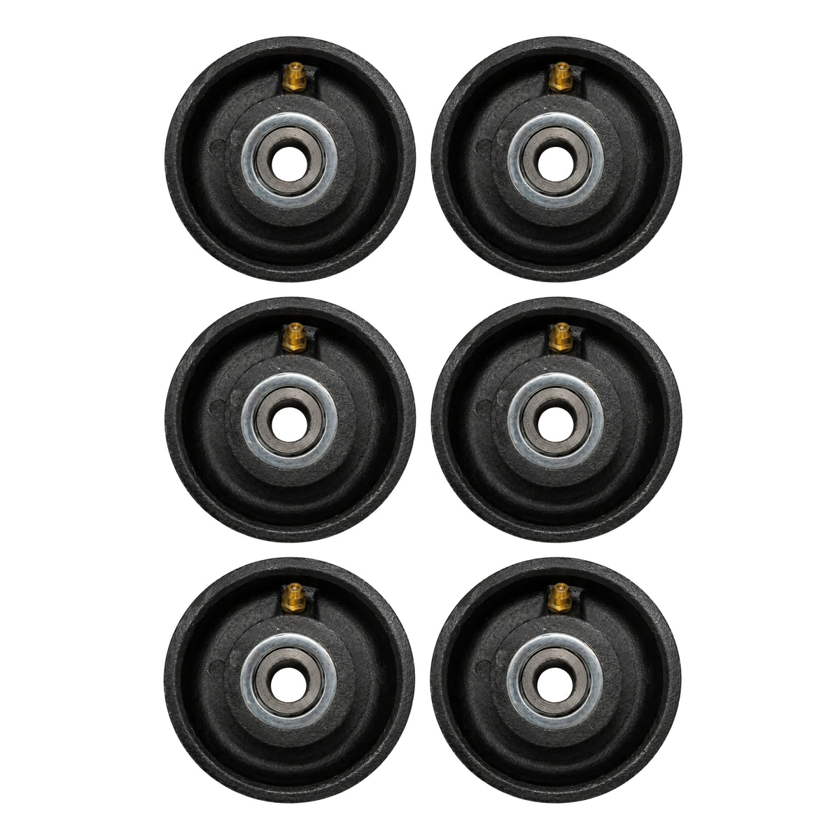 3” Inch V-Groove Gate Wheel Cast Iron Black