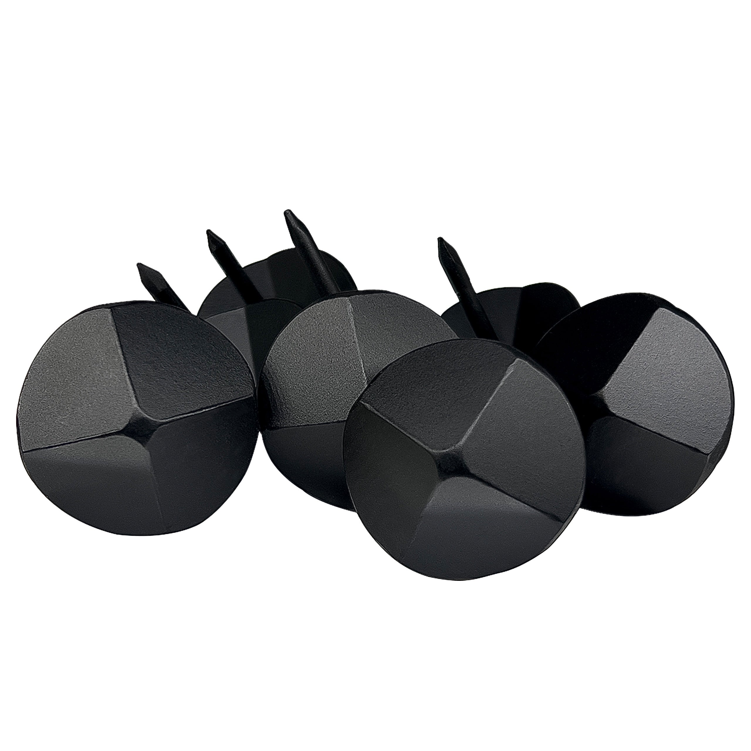 1.20” Decorative Clavo Nail Round Pyramid Iron Antique Rustic (Matte Black)