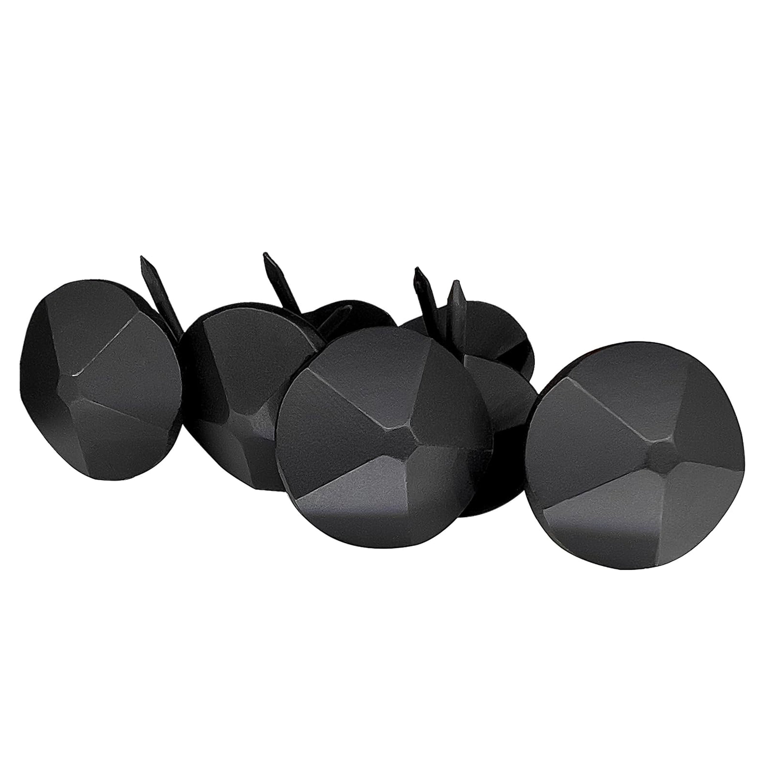1.25” Decorative Clavo Nail Round Pyramid Iron Antique Rustic (Matte Black)