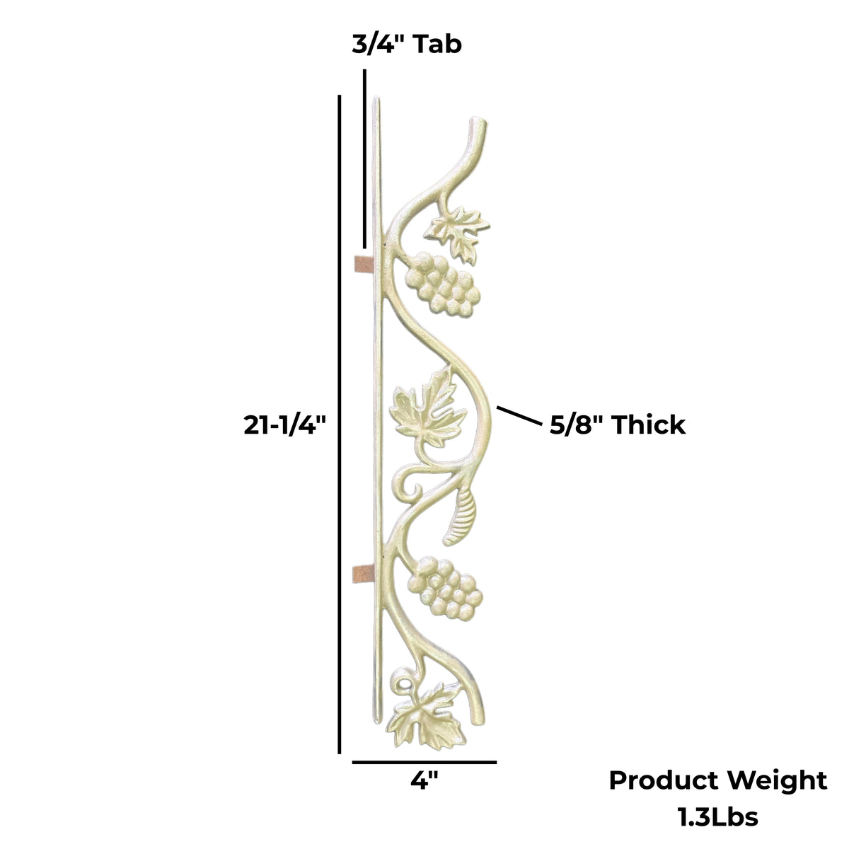 Aluminum Grape Casting – 21-1/4" x 4" Ornamental Gate & Fence Insert