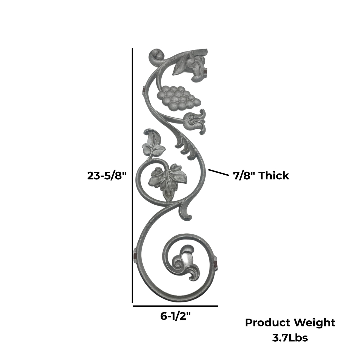 Aluminum Grape Casting – 23-5/8”x 6-1/2” Ornamental Gate & Fence Insert