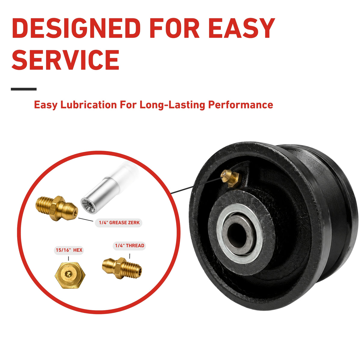 3” Inch V-Groove Gate Wheel Cast Iron Black