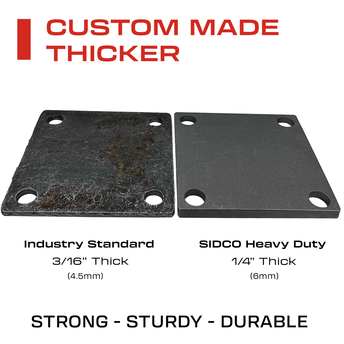 8x8" Weldable Square Steel Metal Baseplate – A36 Heavy Duty Carbon Steel(6mm)