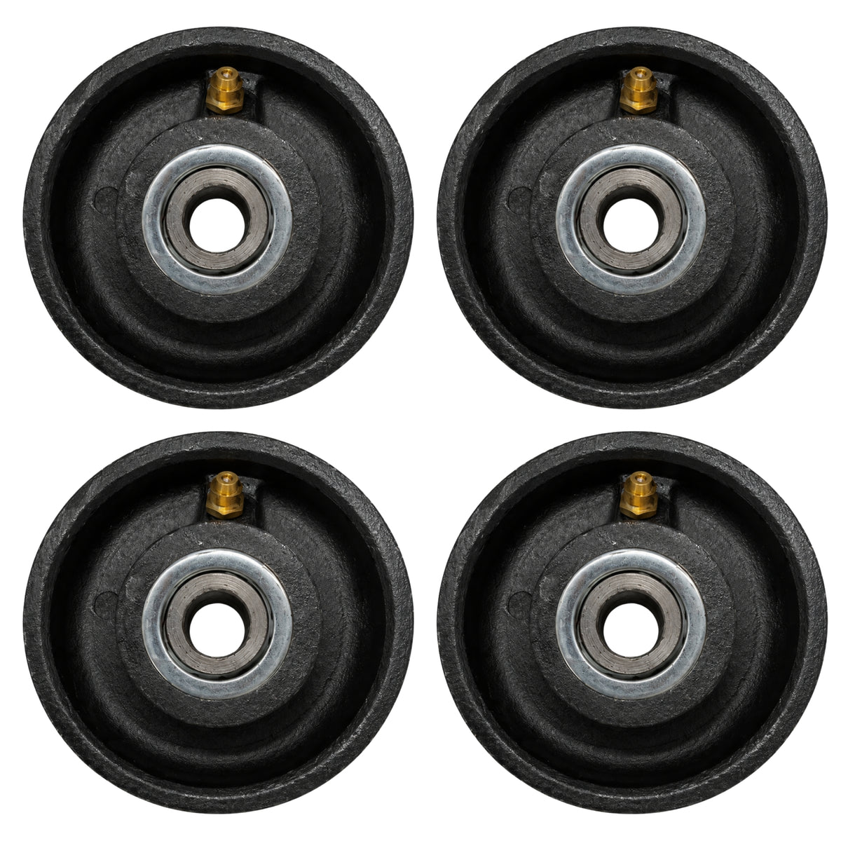 3” Inch V-Groove Gate Wheel Cast Iron Black