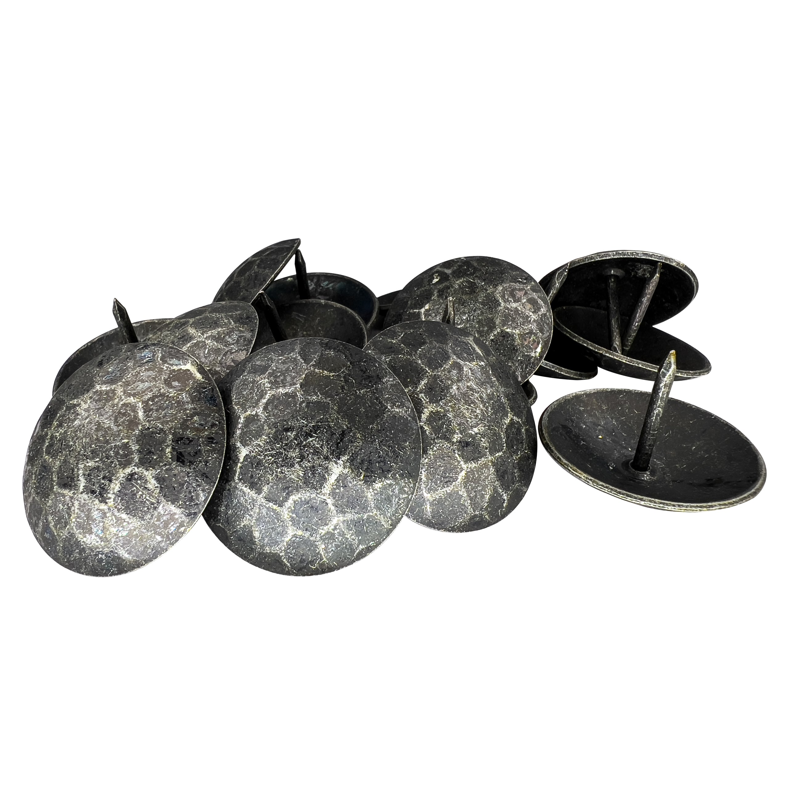 1.5” Decorative Clavo Nails Round Hammered Iron Antique Rustic Finish (Black & Bronze)