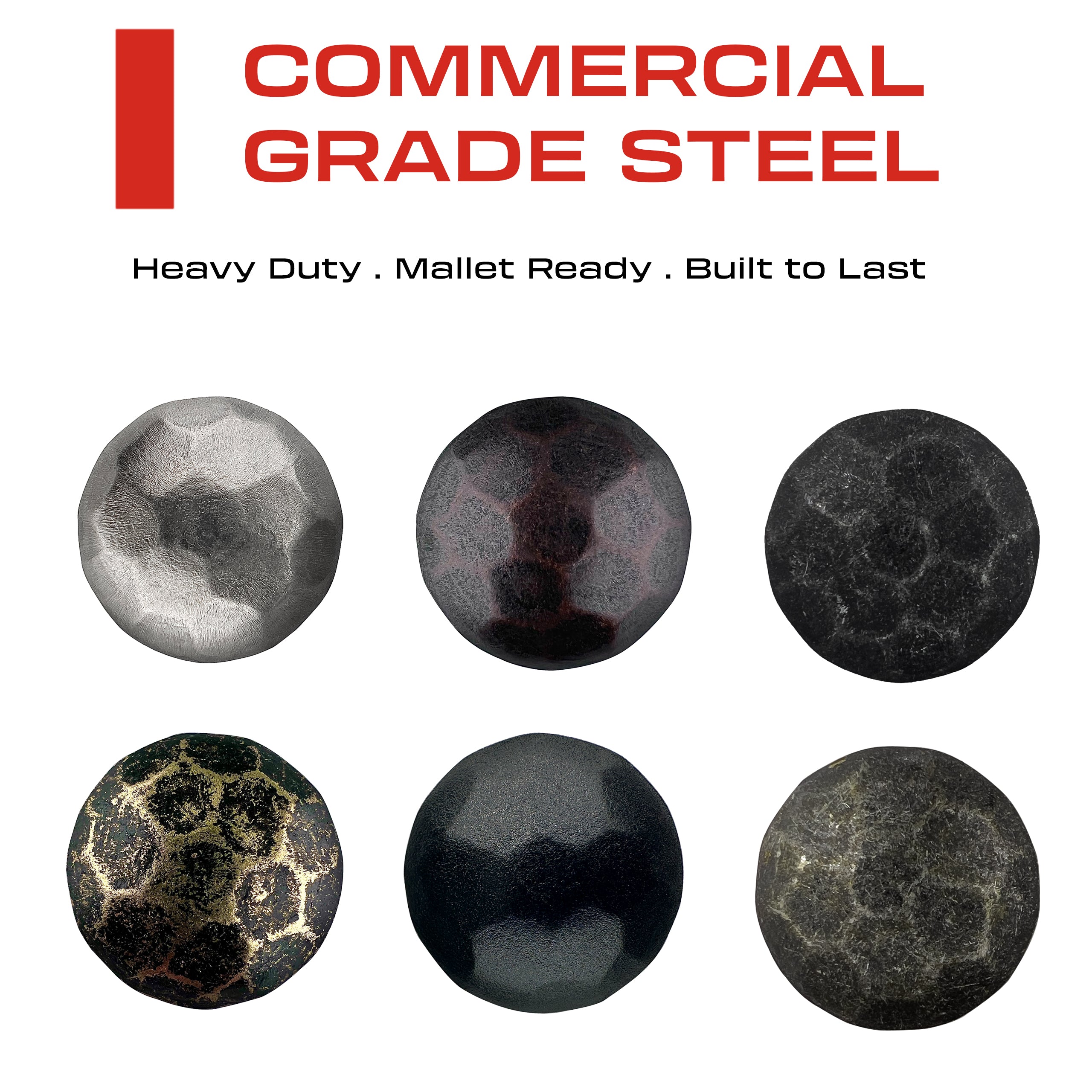 1” Decorative Clavo Nails Round Hammered Iron Antique Rustic Finish