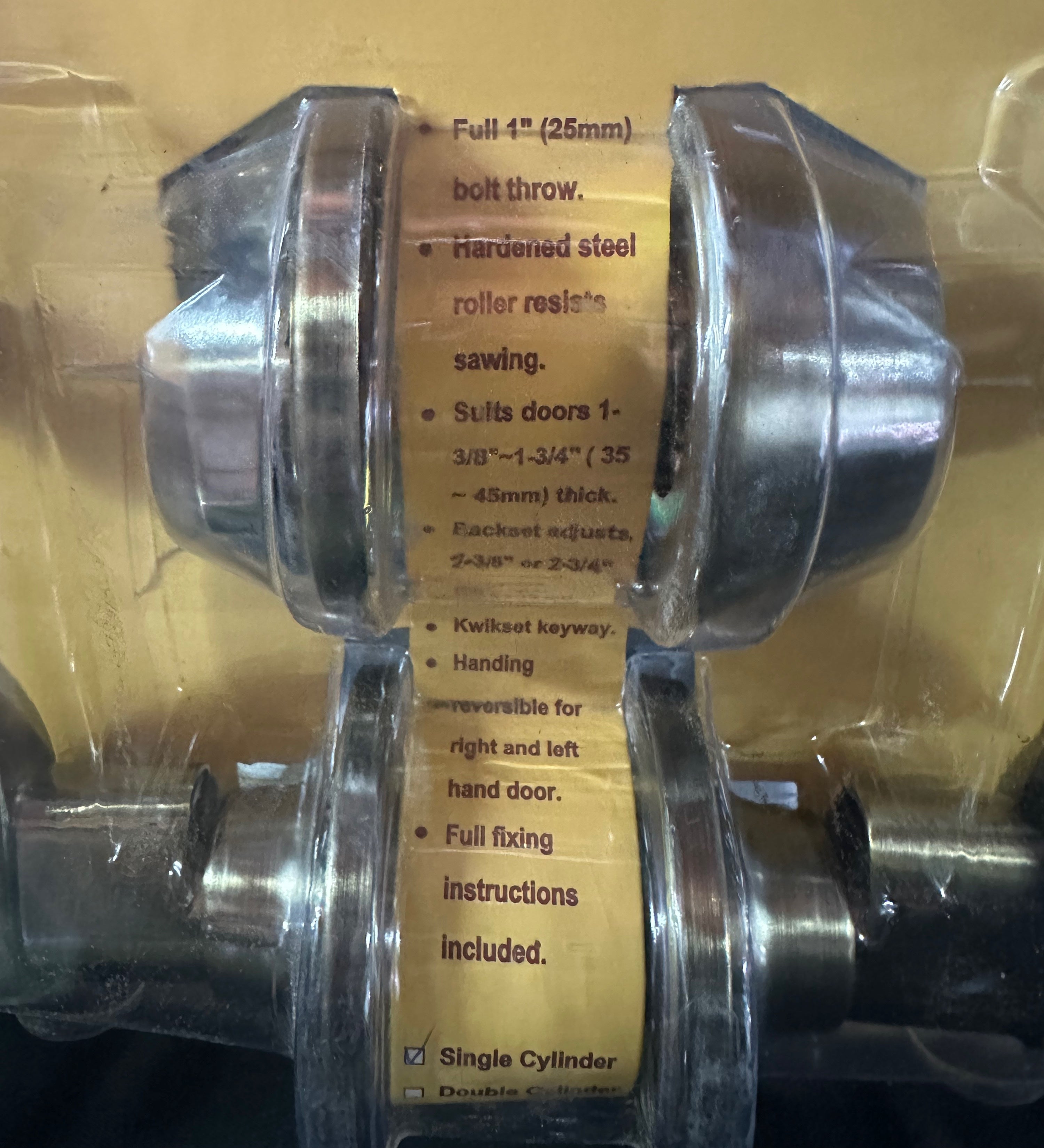 Single Cylinder Deadbolt Door Lock - Kiaset Combination Gate Lever Lock Set - Antique Brass