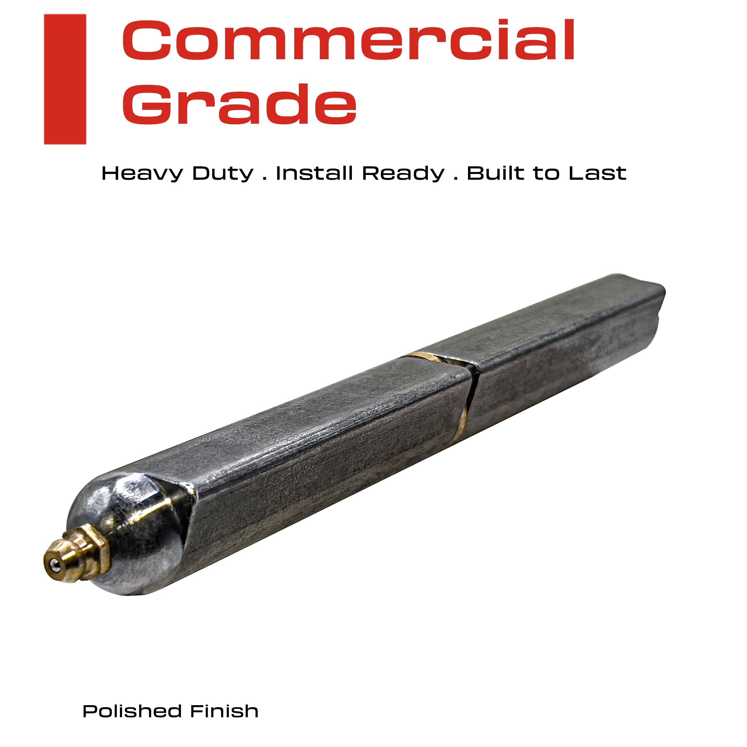 7” Weldable Bullet Hinges – Weld On Barrel Hinges  – 7.39 Inch x .98 Inch –  Heavy Duty Tear Drop Hinges With Zerk
