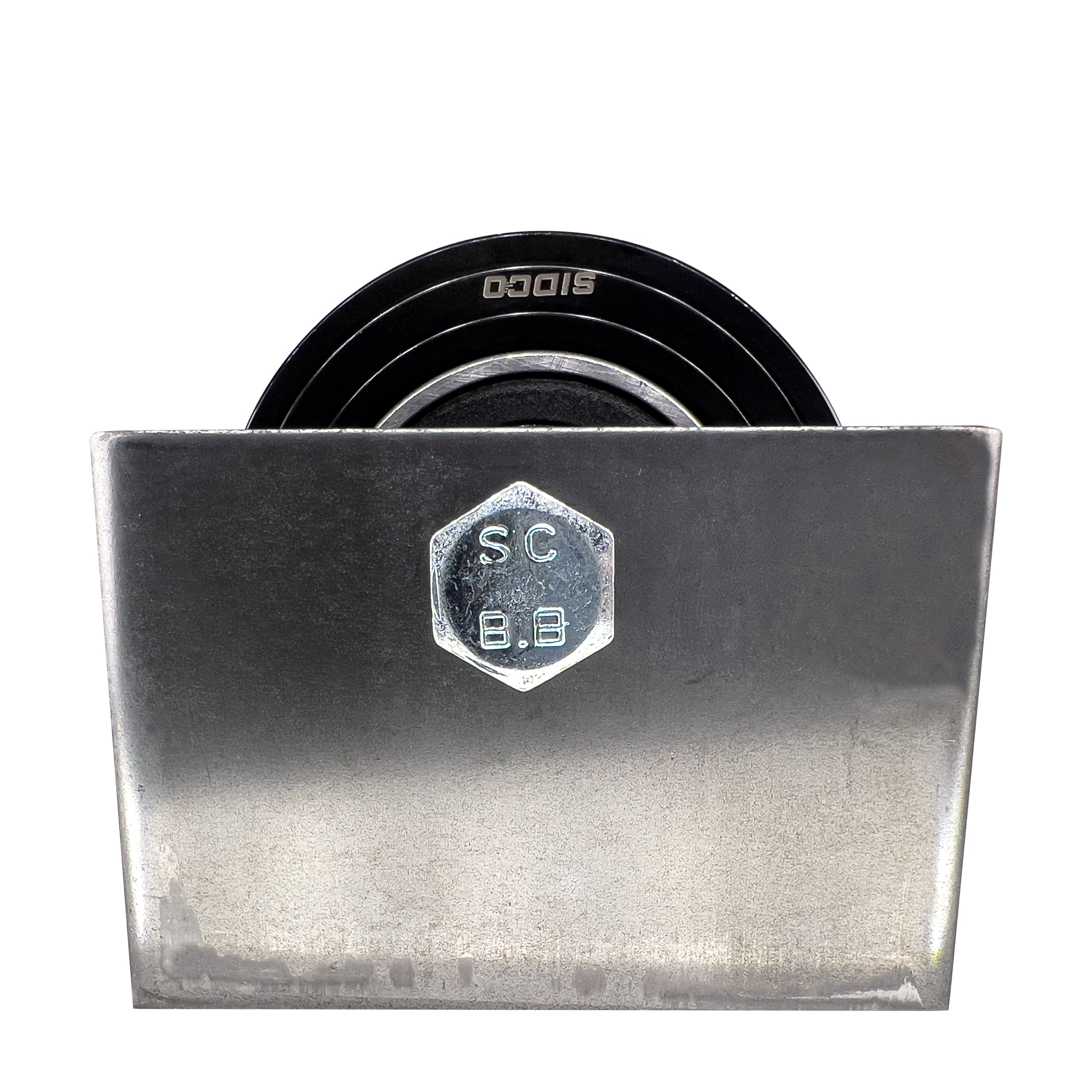 3" Inch Solid Steel V-Groove Sliding Gate Wheel & Box Black (Zinc Plated)