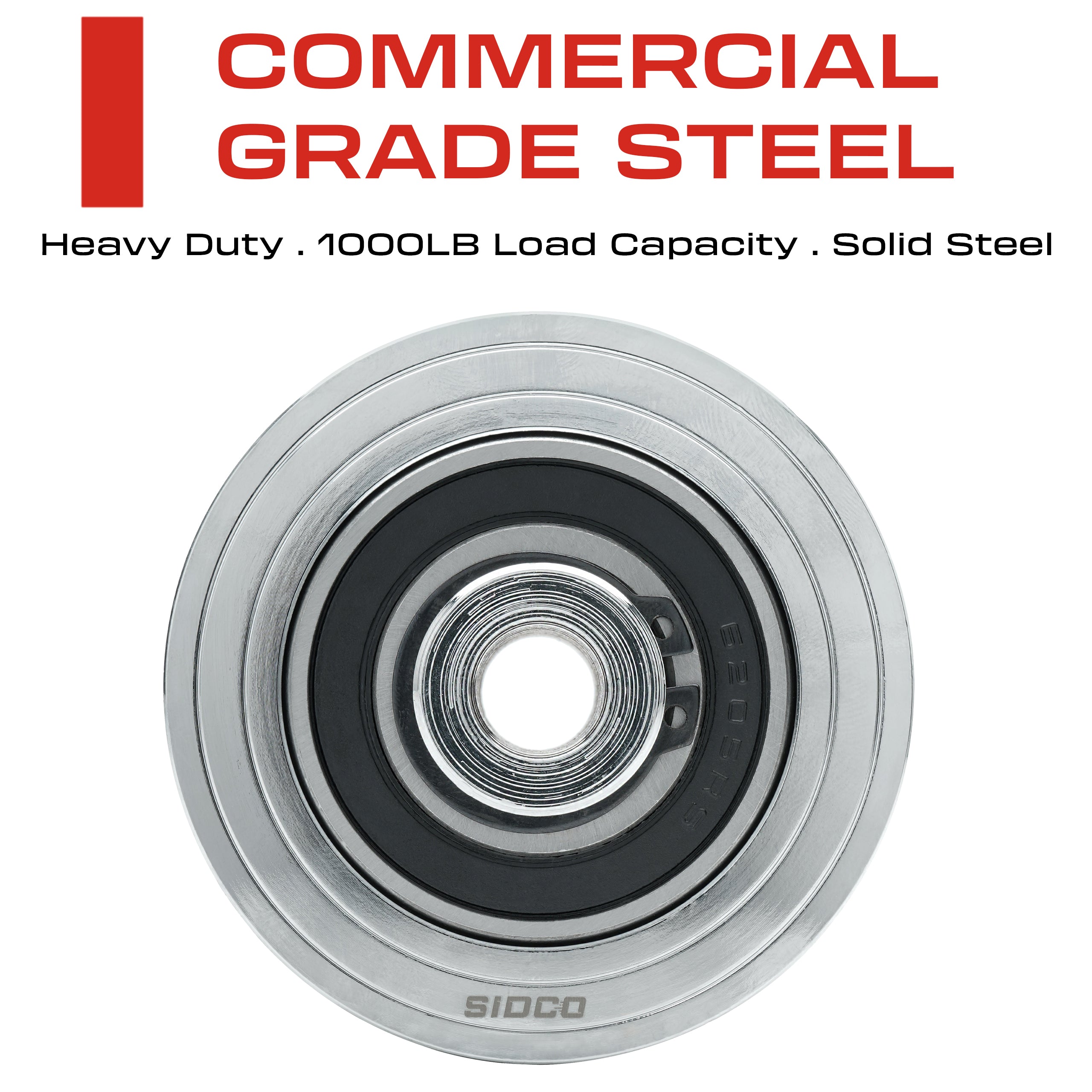 3" Inch Solid Steel V-Groove Sliding Gate Wheel & Box Chrome (Chrome Plated)