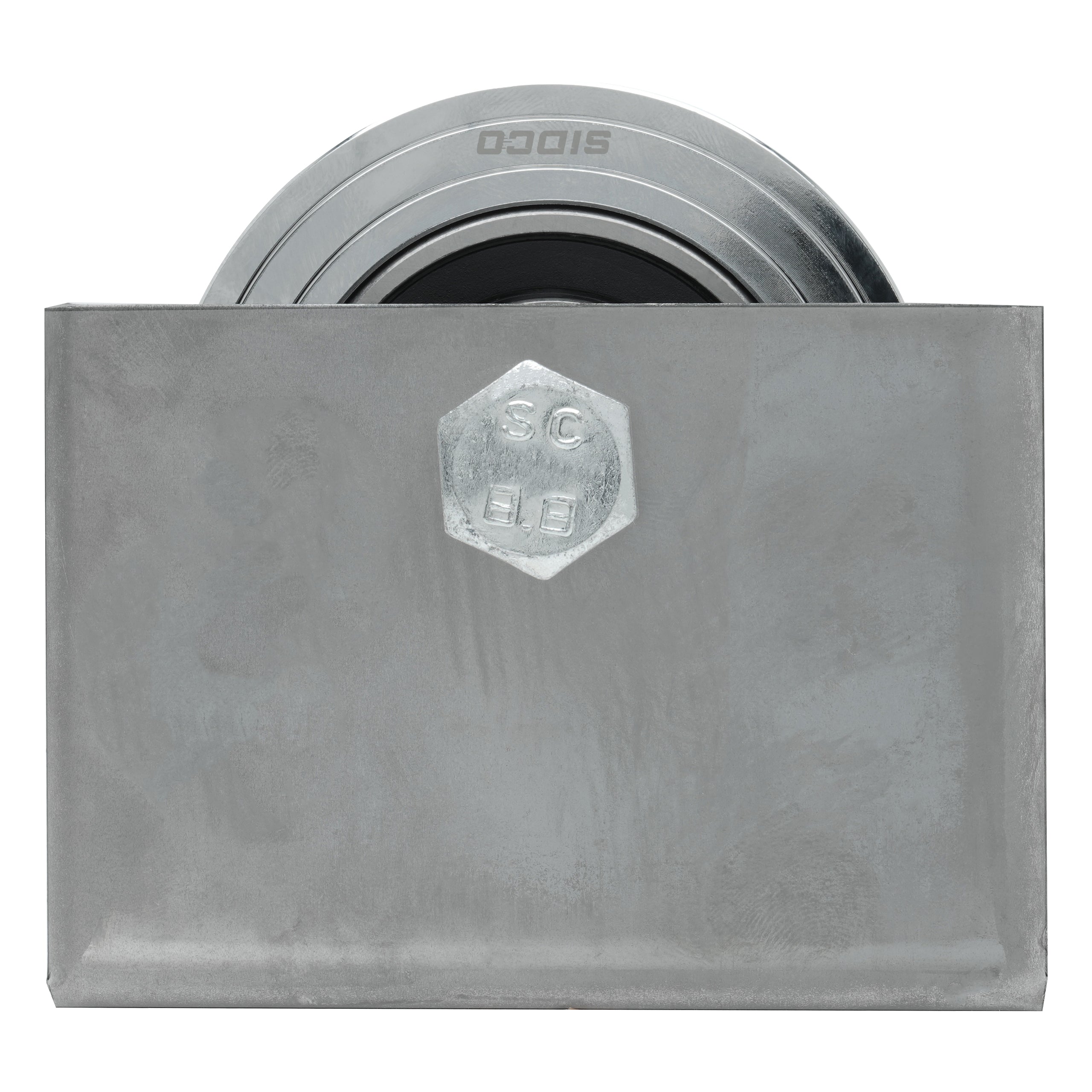 3" Inch Solid Steel V-Groove Sliding Gate Wheel & Box Chrome (Chrome Plated)