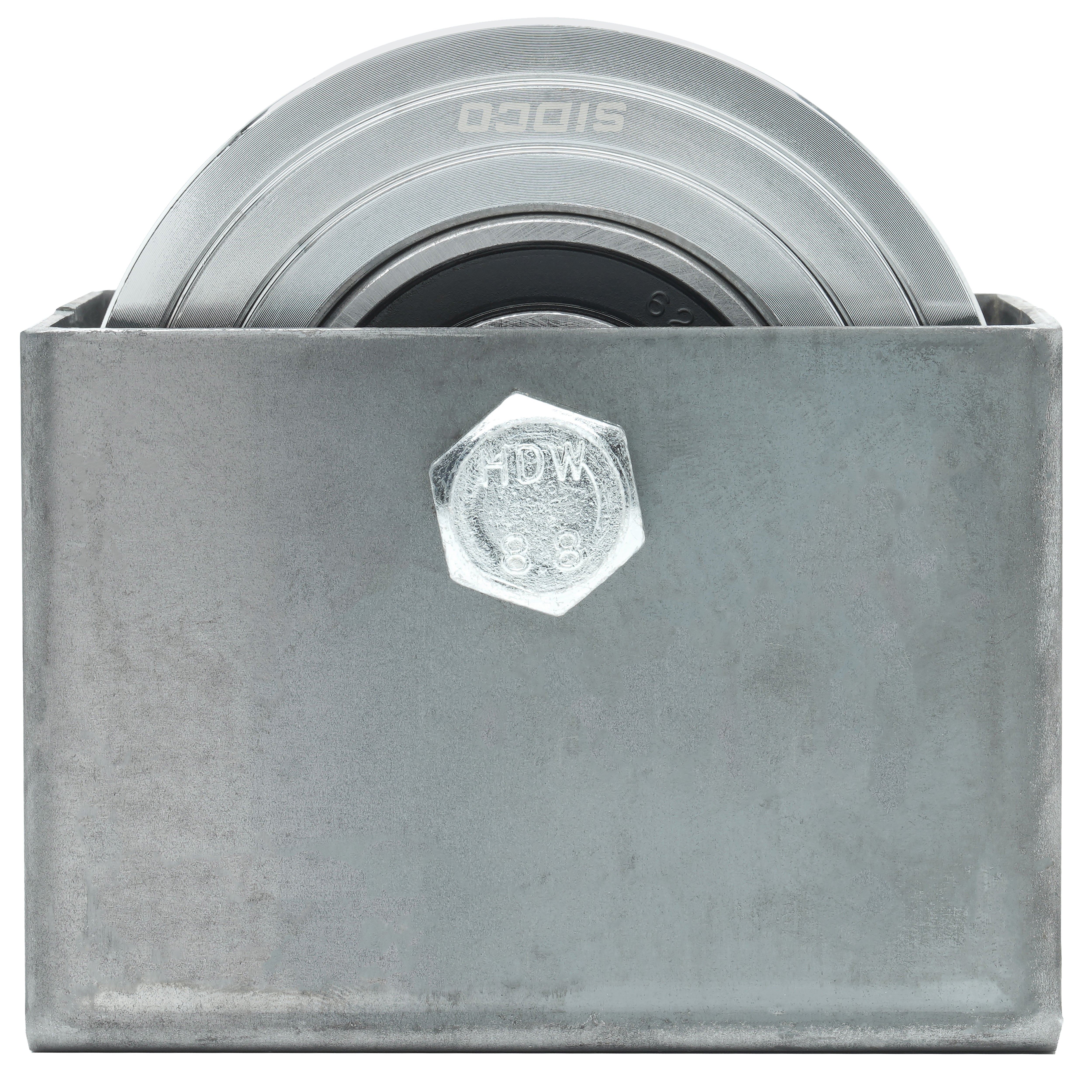 4" Inch Solid Steel V-Groove Sliding Gate Wheel & Box (Chrome Plated)