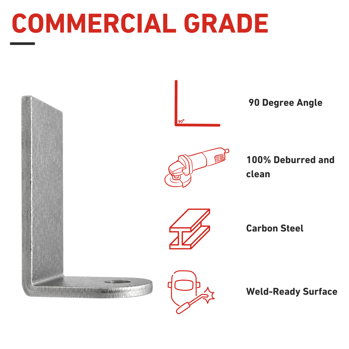 L-Bracket - 1-1/2”x 3-1/2” Weldable Mounting L-Bracket