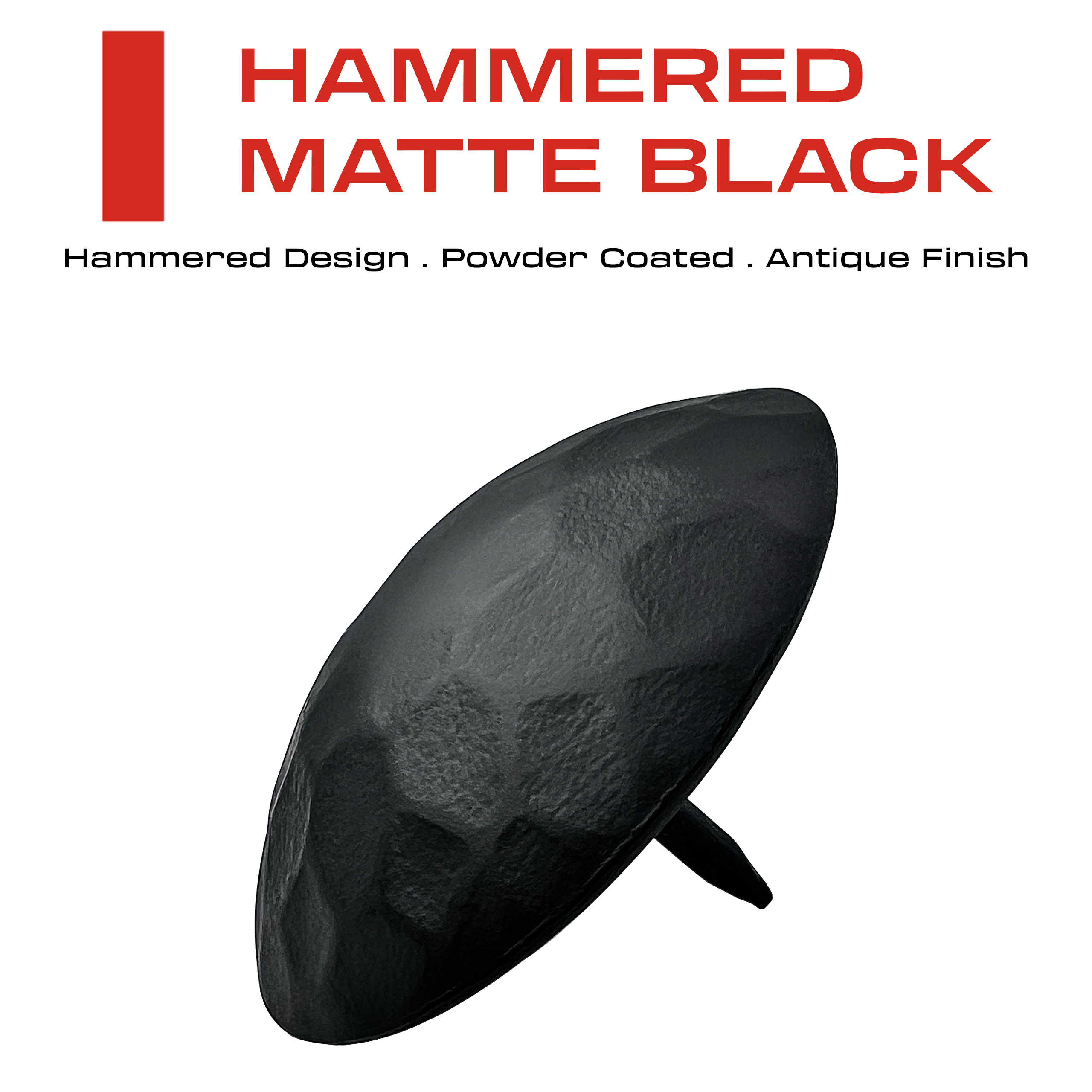 1.5” Decorative Clavo Nails Round Hammered Iron Antique Rustic Finish (Matte Black)