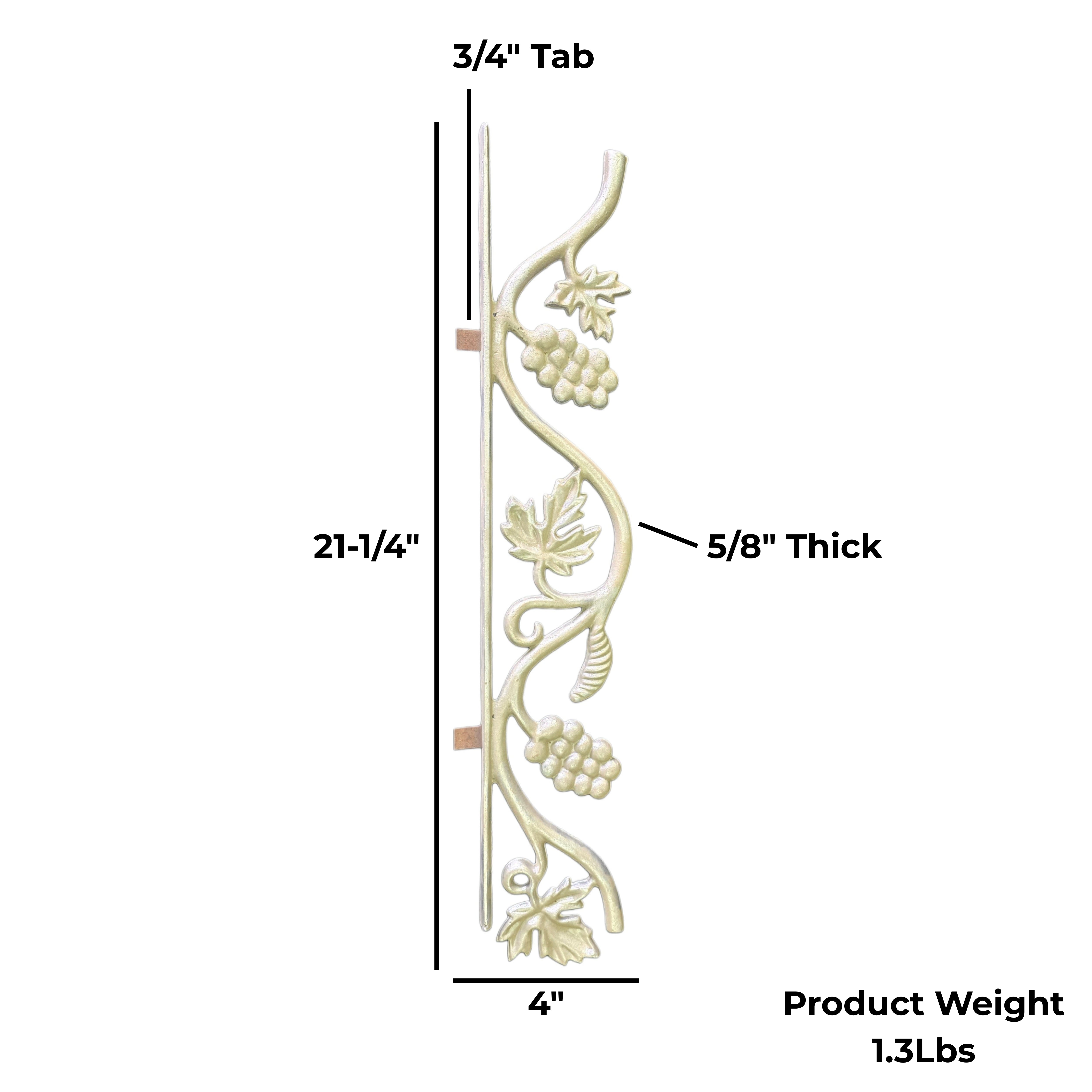 Aluminum Grape Casting – 21-1/4" x 4" Ornamental Gate & Fence Insert