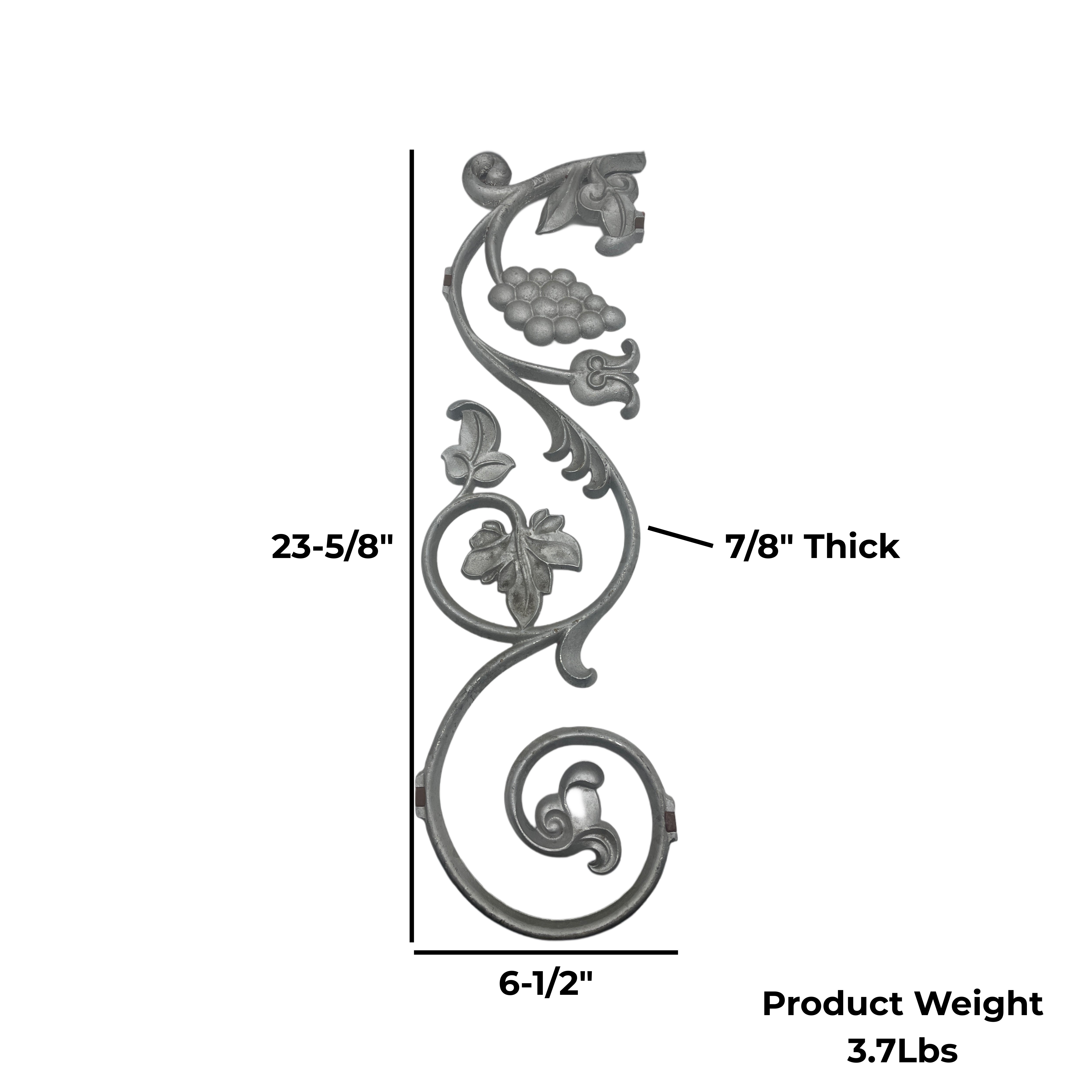 Aluminum Grape Casting – 23-5/8”x 6-1/2” Ornamental Gate & Fence Insert