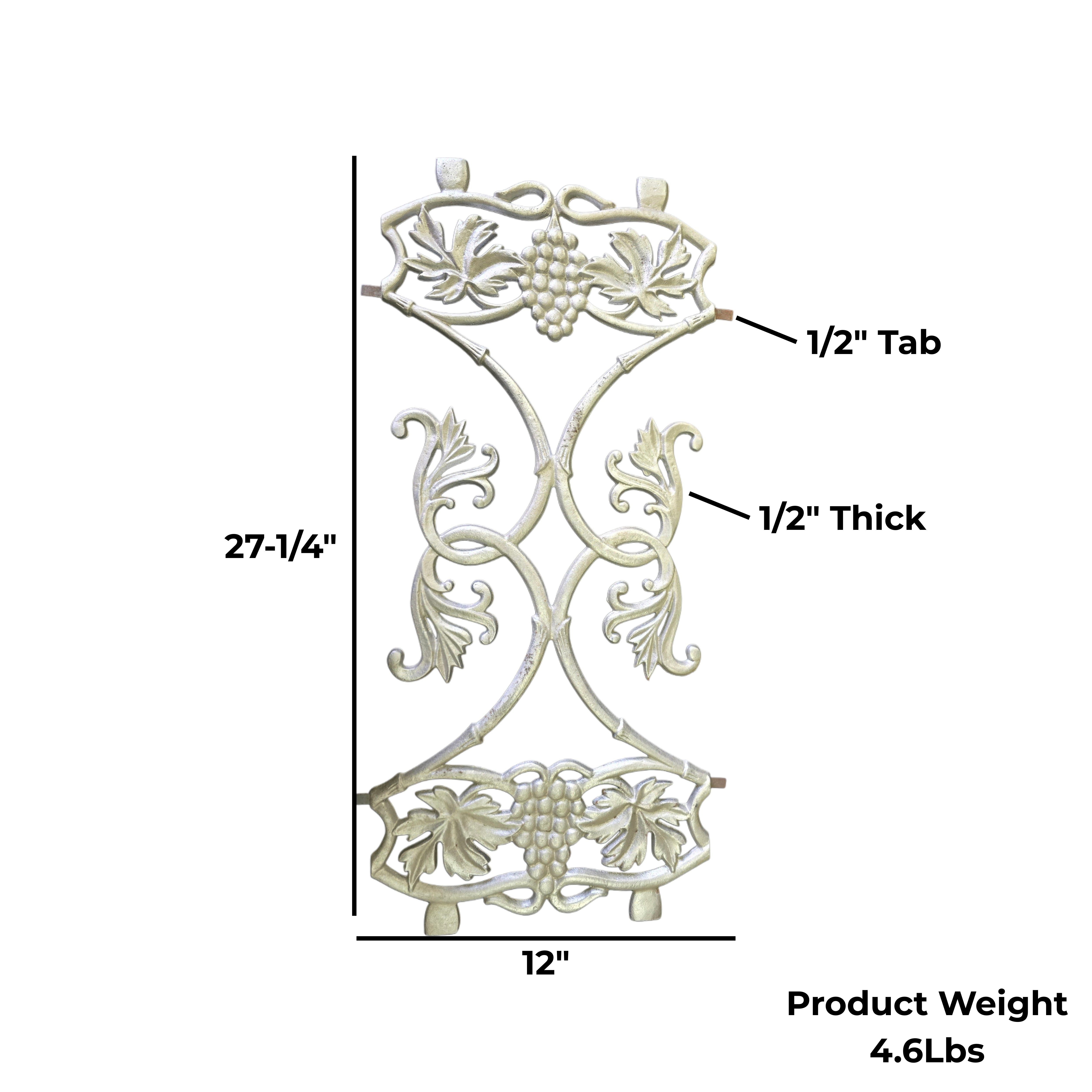 Aluminum Grape Casting – 27-1/4" x 12" Ornamental Gate & Fence Insert