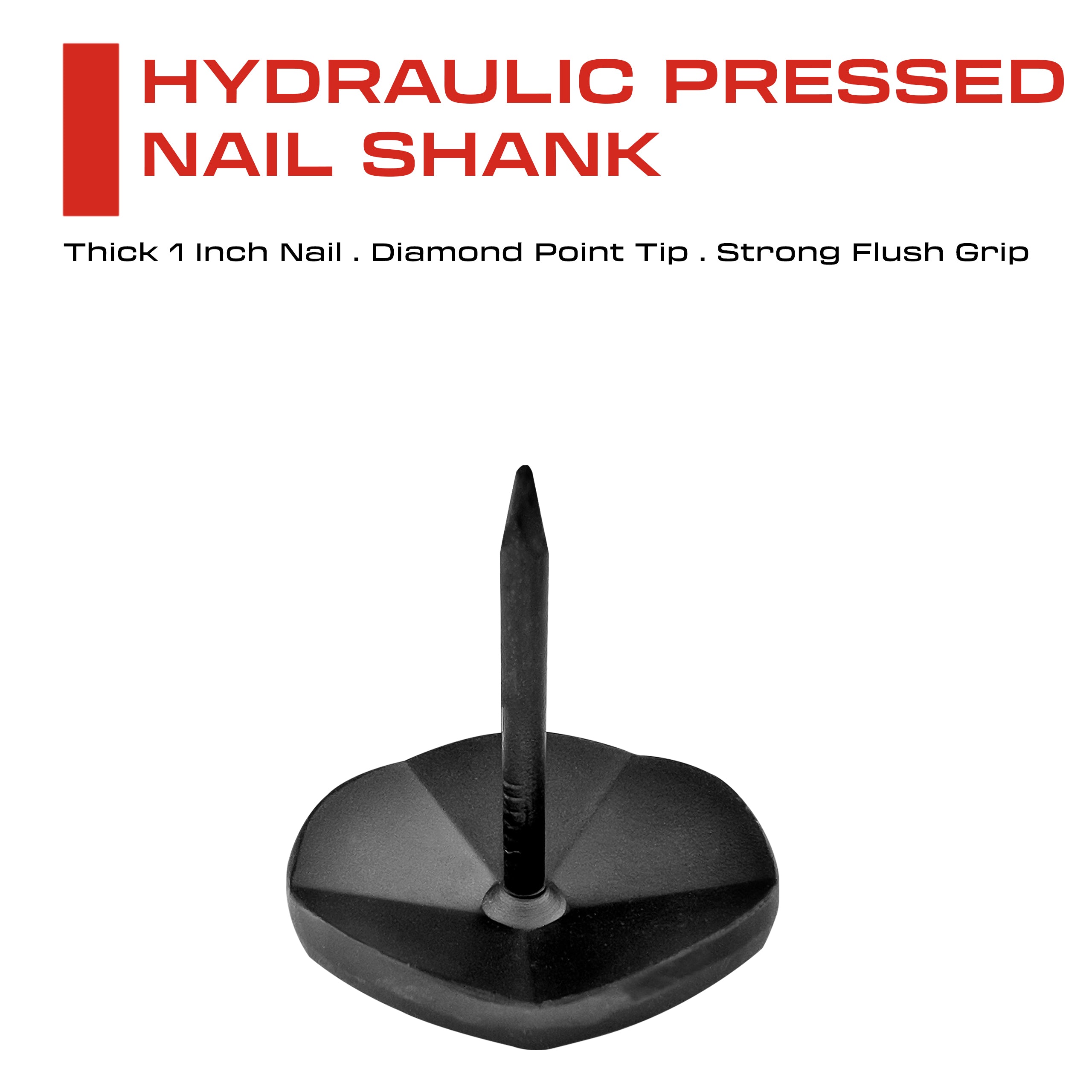 1.25” Decorative Clavo Nail Round Pyramid Iron Antique Rustic (Matte Black)