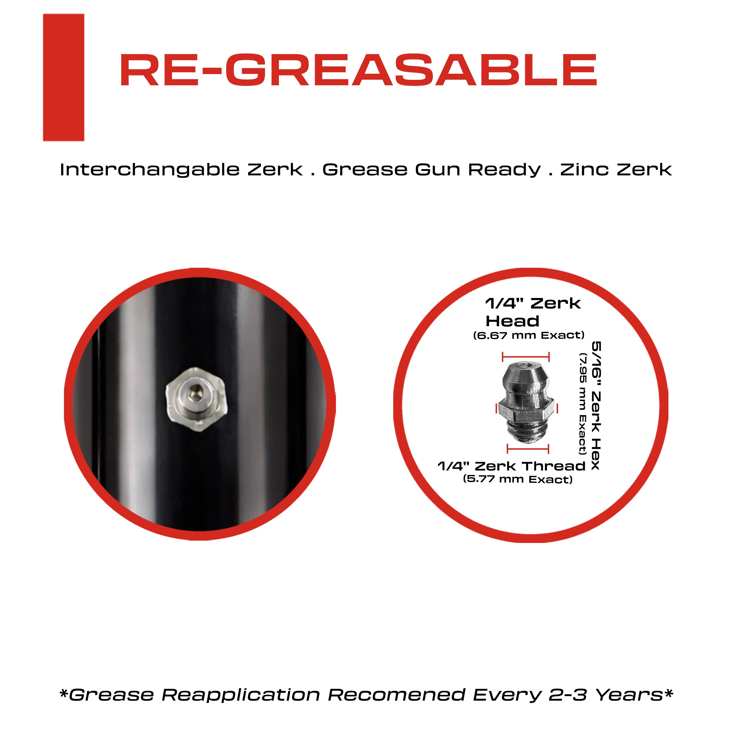 7" heavy duty gate hinge grease zerk lubrication fitting