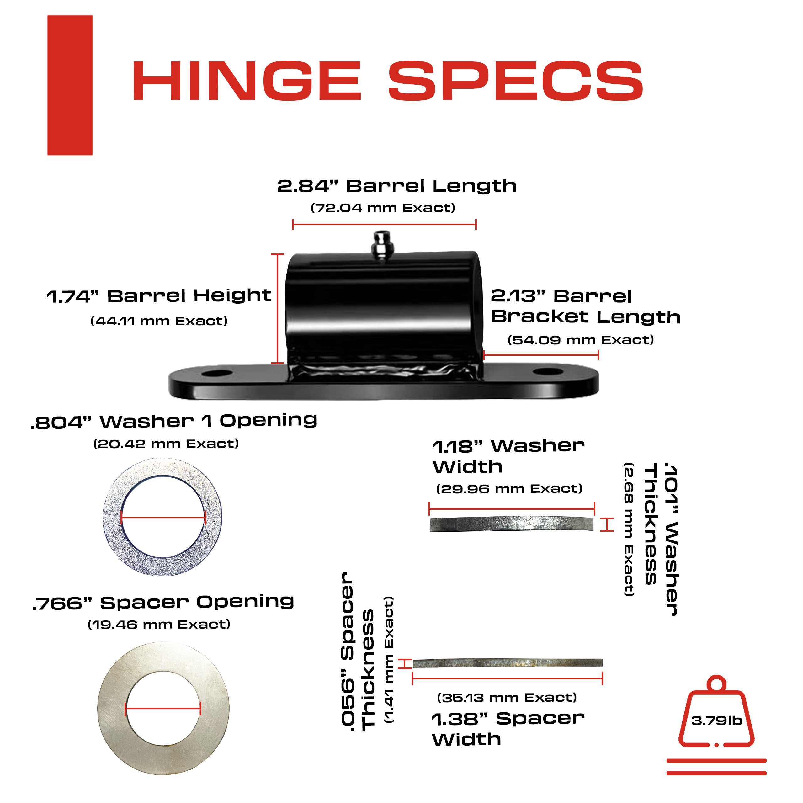 7" weld-on gate hinge steel barrel construction