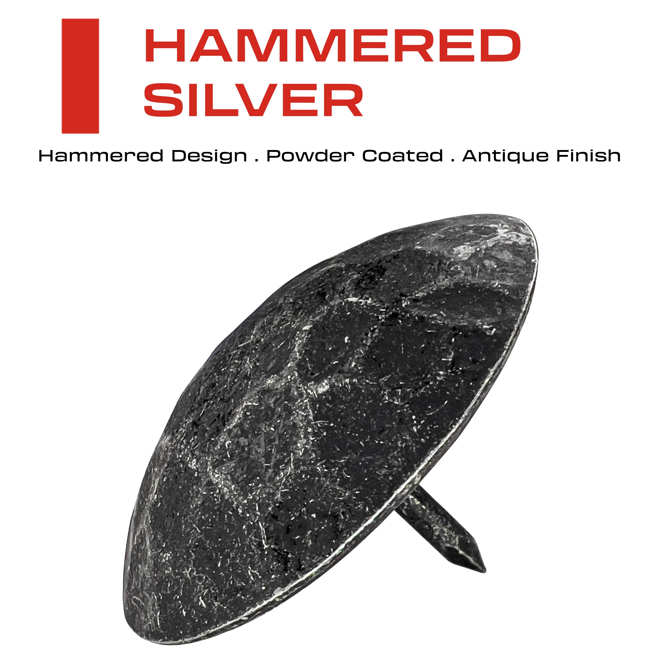1.5” Decorative Clavo Nails Round Hammered Iron Antique Rustic Finish (Black & Silver)