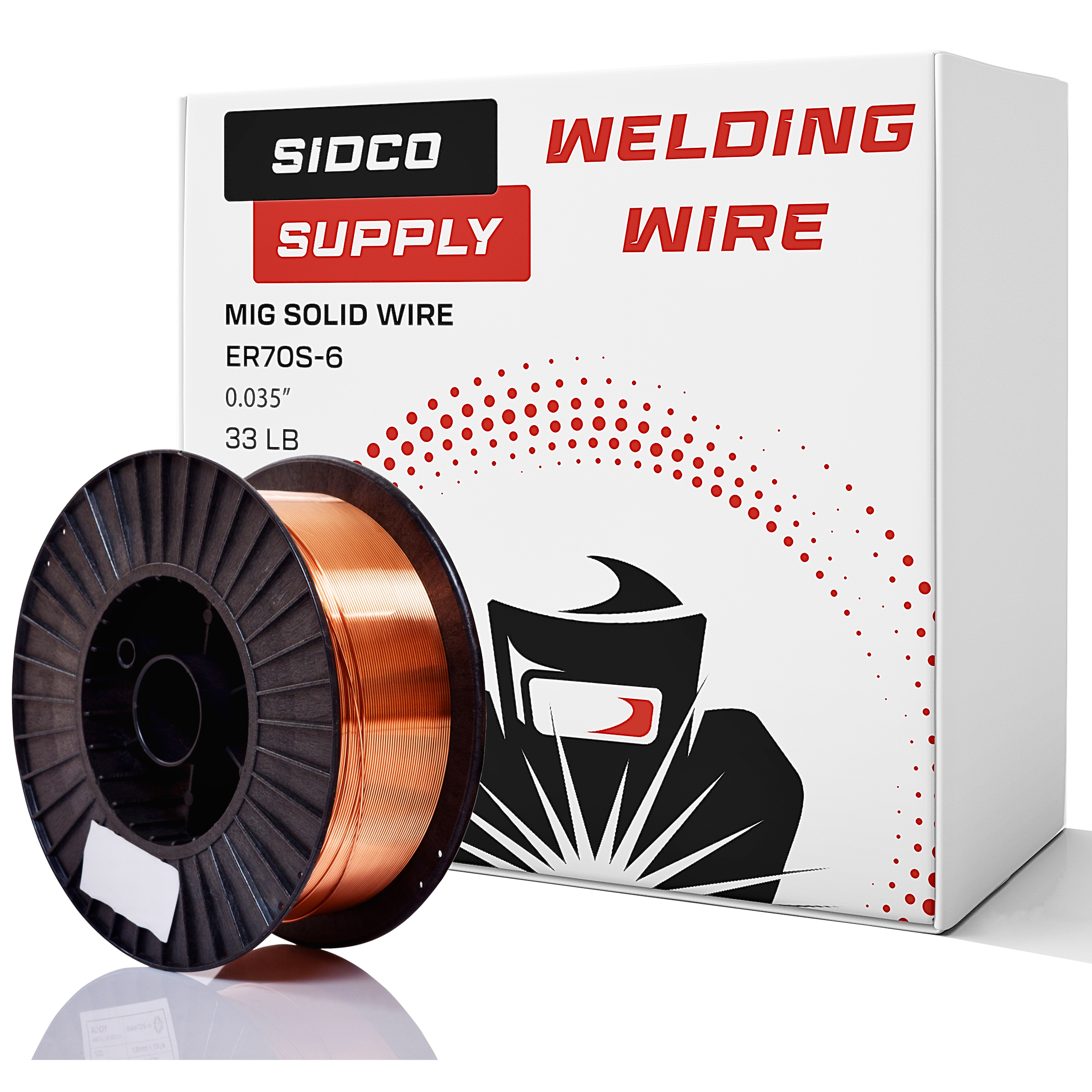 Solid MIG Welding Wire - ER70S-6-0.035 Inch, 33 LB Spool - Mild Steel