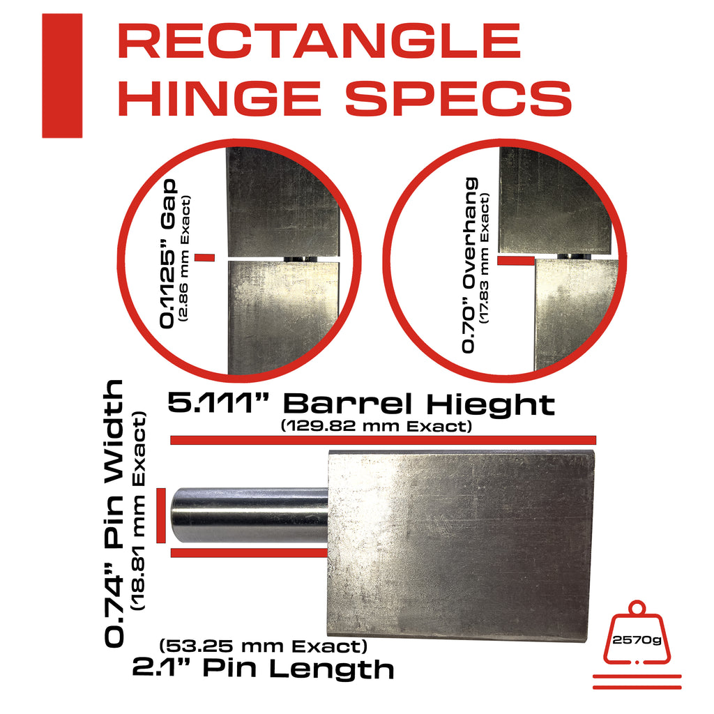 Rectangular Hinge Sidco Supply 6” Inch Weldable Rectangle Hinges – Heavy Duty Gate Hinge