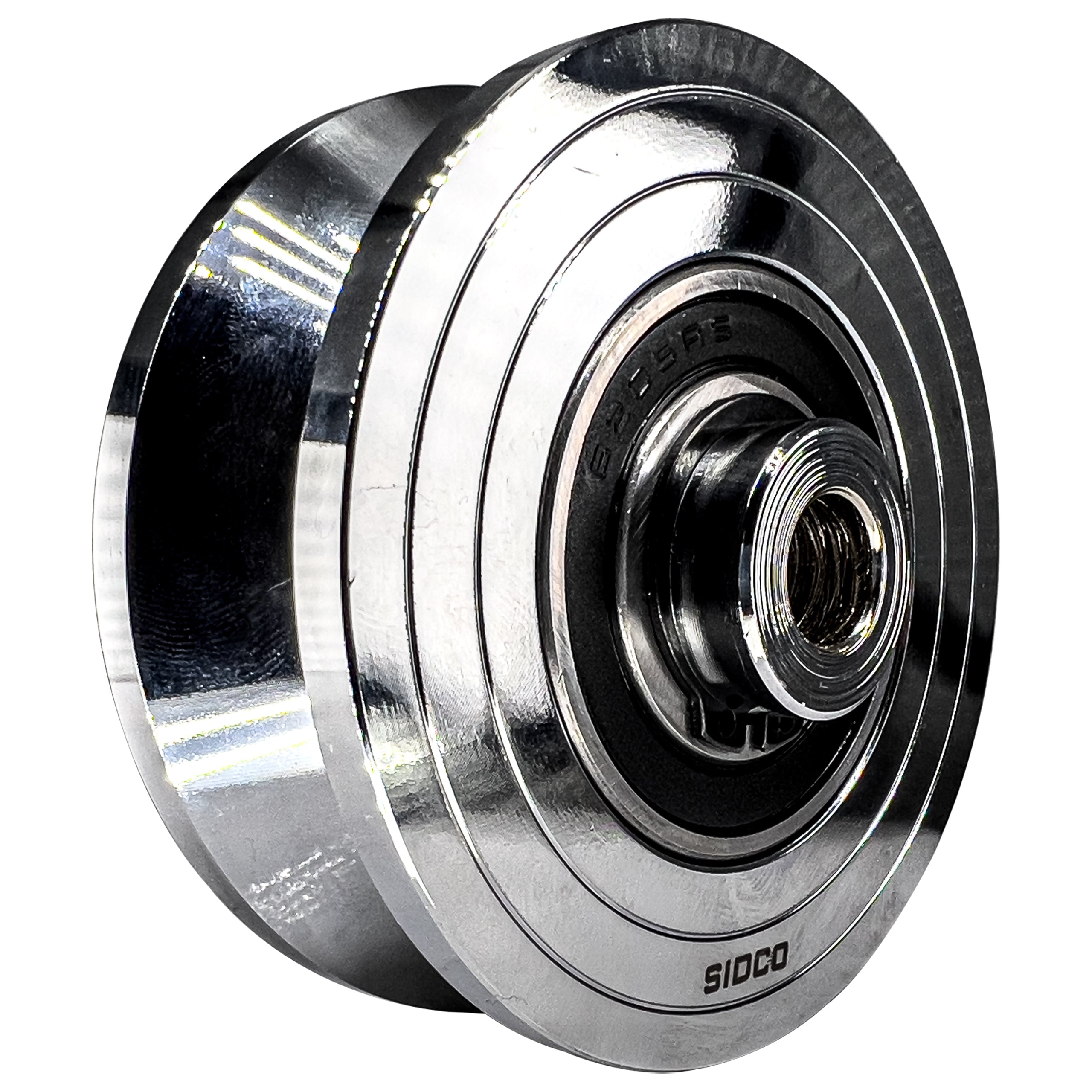 3.5 Inch Solid Steel V-Groove Sliding Gate Wheel (Chrome Plated)