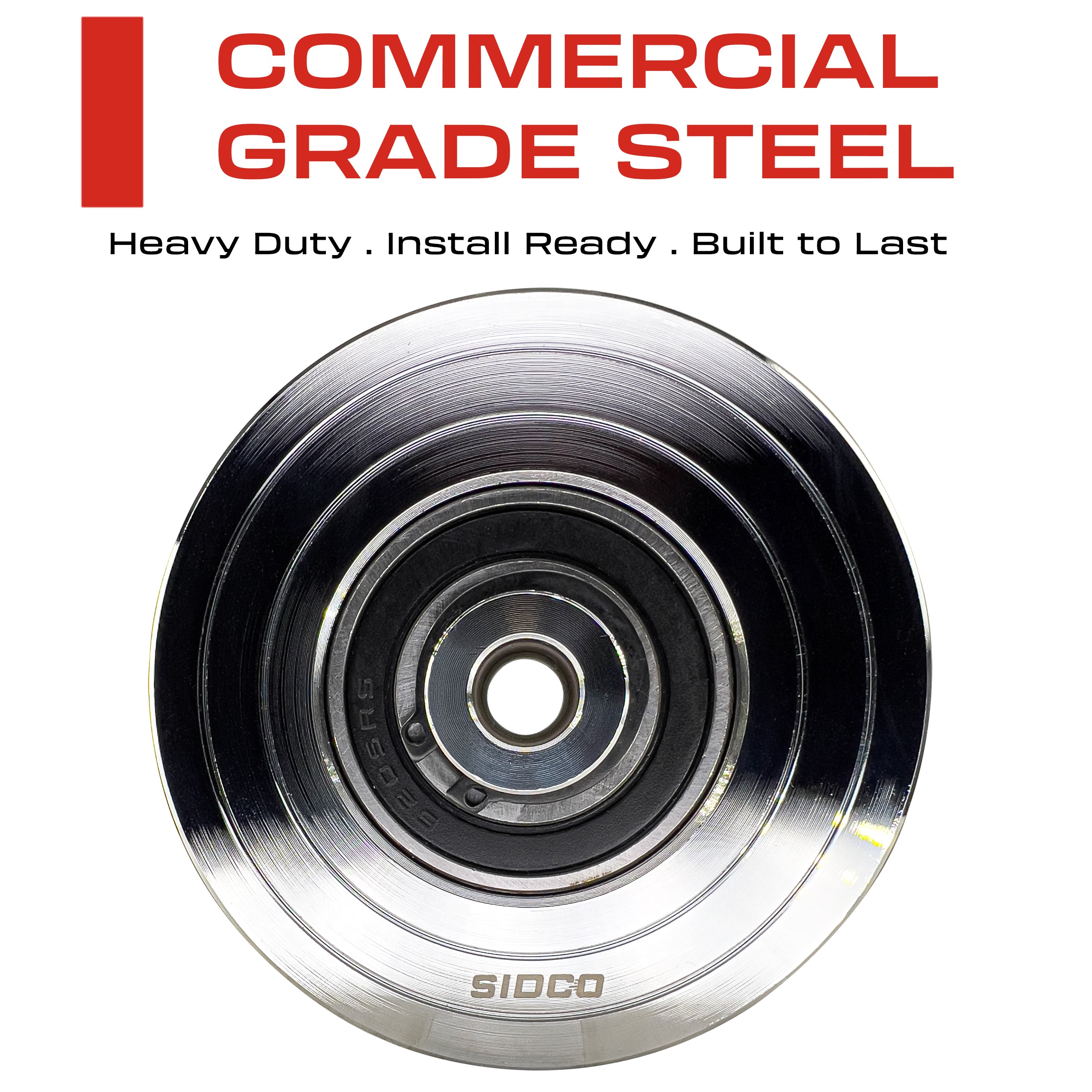 4 Inch Solid Steel V-Groove Sliding Gate Wheel (Chrome Plated)
