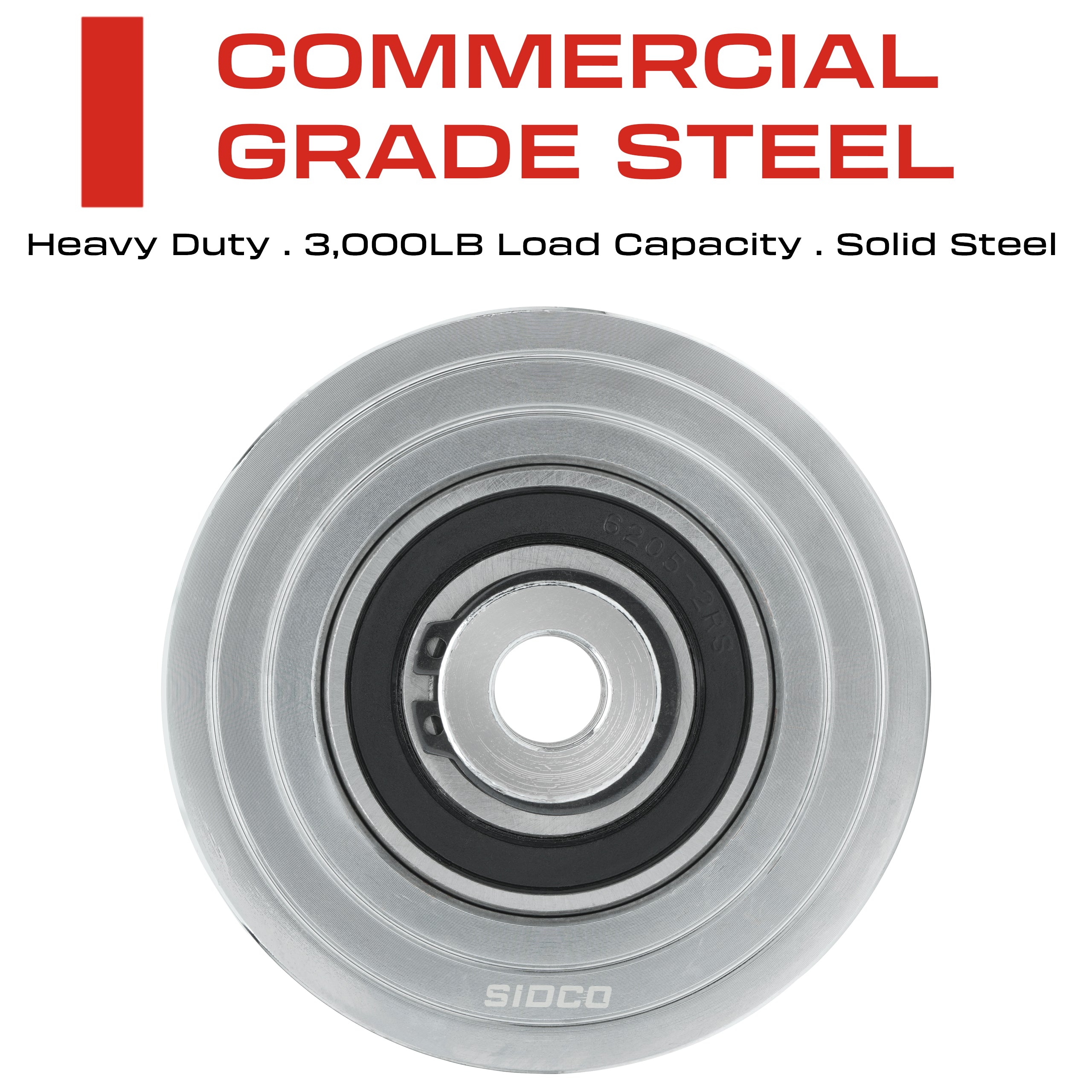 4" Inch Solid Steel V-Groove Sliding Gate Wheel (Chrome Plated)