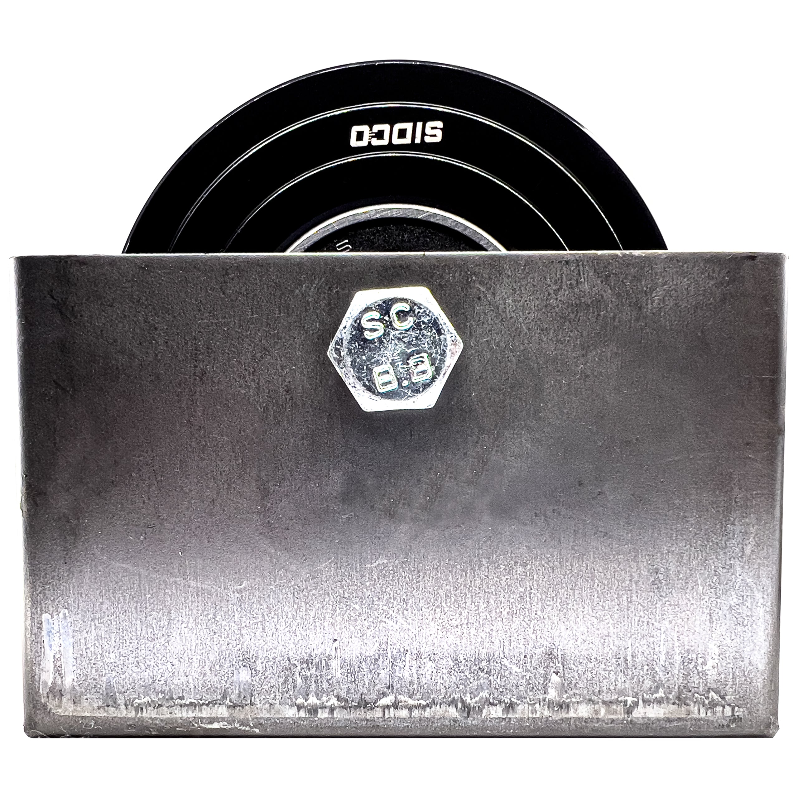 4" Inch Solid Steel V-Groove Sliding Gate Wheel & Box Black (Zinc Plated)