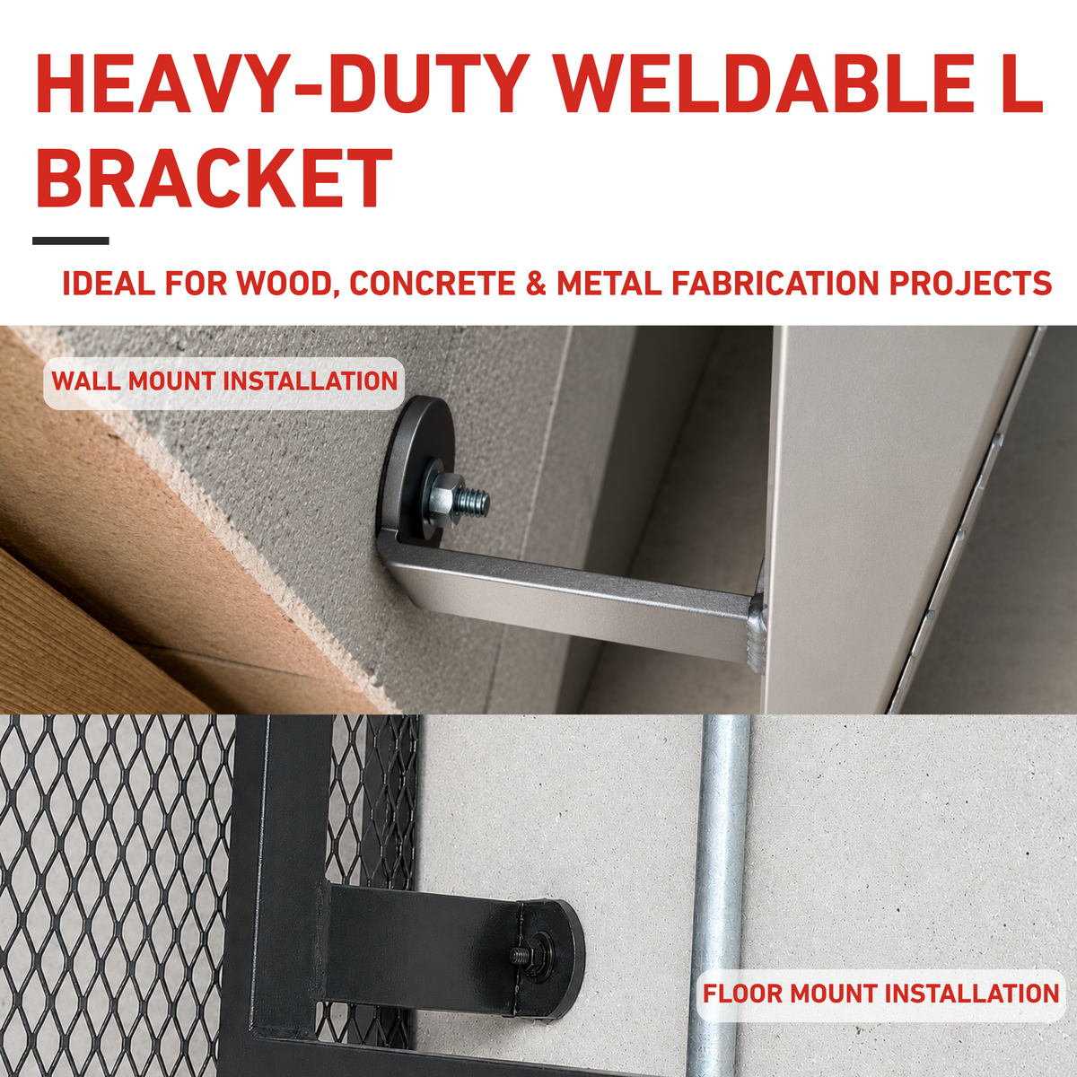 L-Bracket - 1-1/2”x 3-1/2” Weldable Mounting L-Bracket