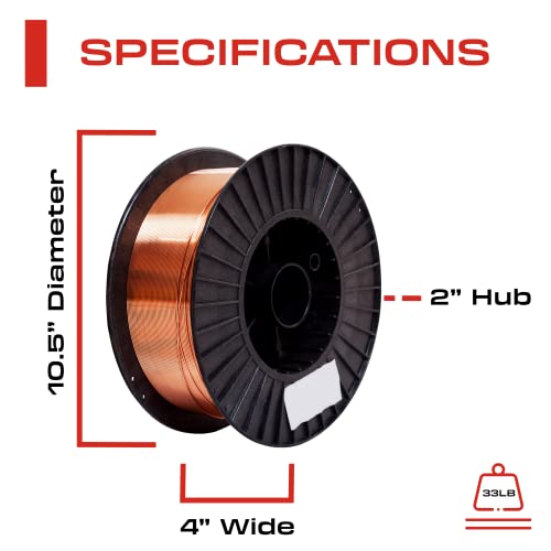 Solid MIG Welding Wire - ER70S-6-0.035 Inch, 33 LB Spool - Mild Steel