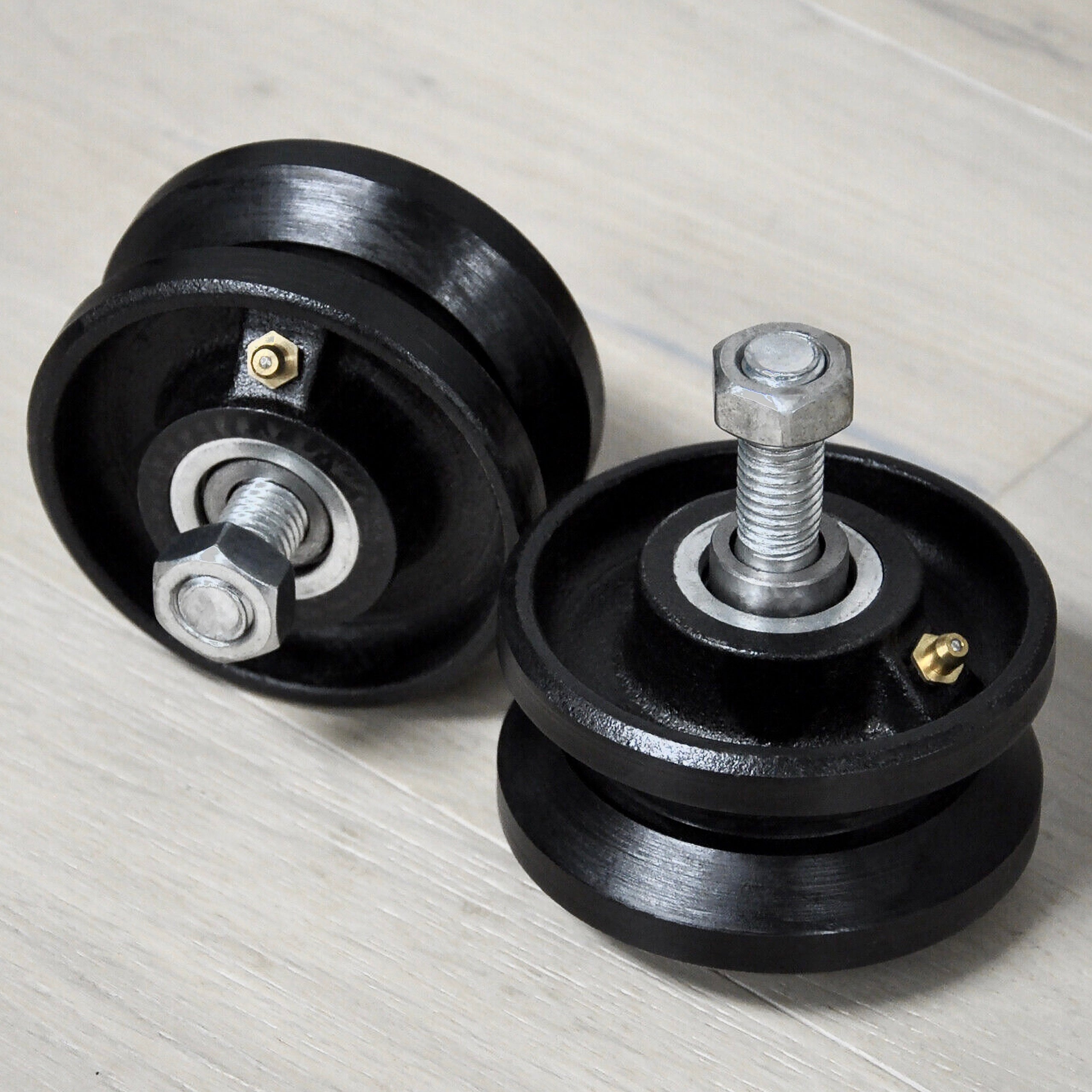3” Inch V-Groove Gate Wheel Caster V Track Cast Iron Black 